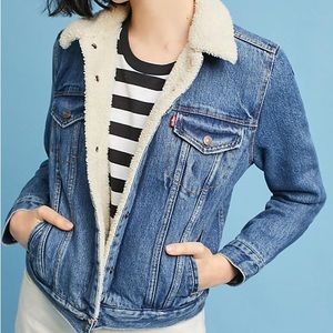Levi’s Womens Sherpa Denim Trucker Jacket